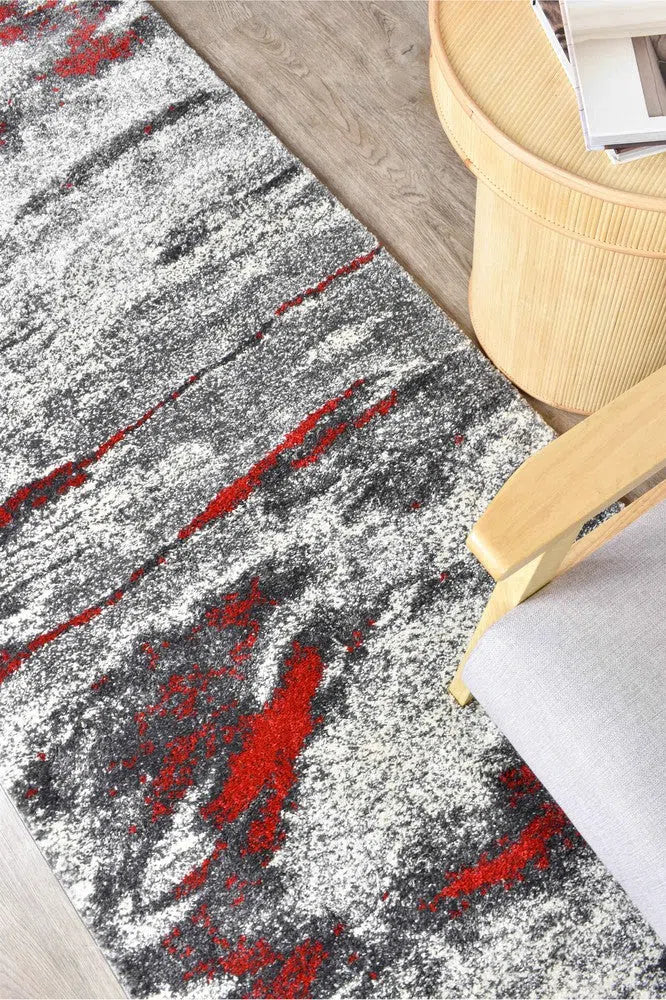 Dahlia 176 Grey Red Rug