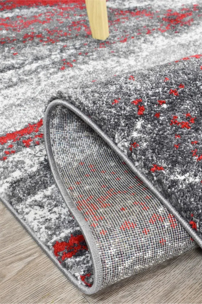 Dahlia 176 Grey Red Rug