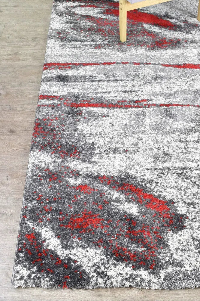 Dahlia 176 Grey Red Rug