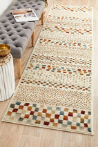 Oxford Mayfair Squares Bone Runner Rug