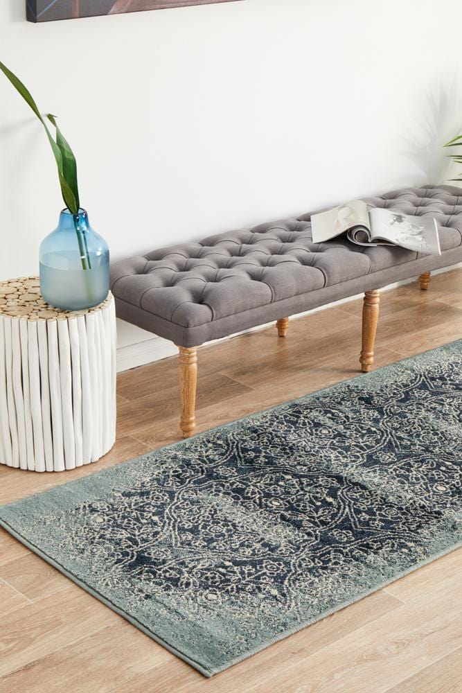 Oxford Mayfair Edge Denim Runner Rug