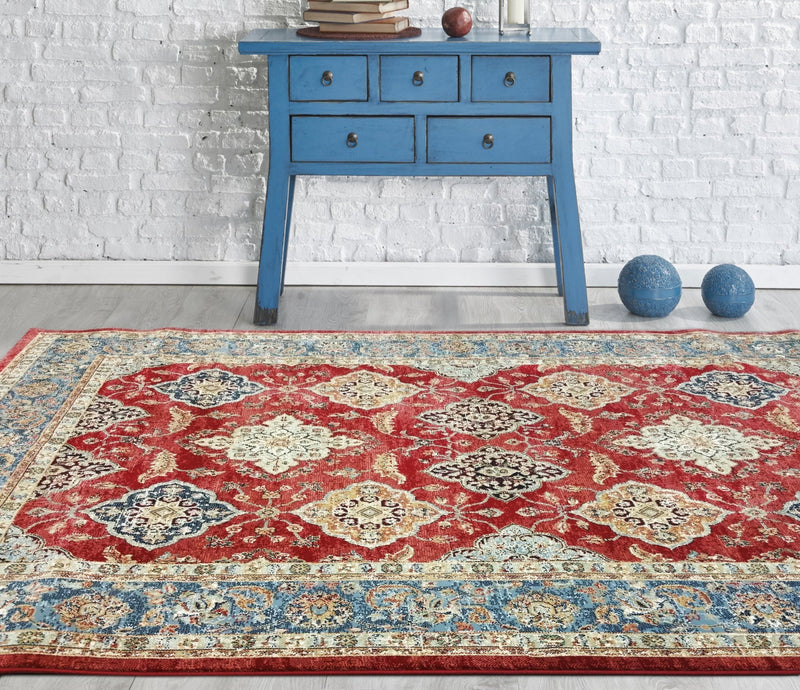 Zeus Red 54 Traditional Rug