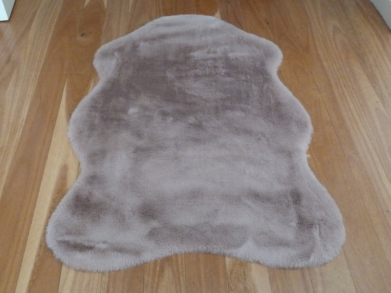 Gun Metal Sheepskin look Ultra Soft Faux Fur Luxurious Modern Rug Floor Mat