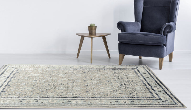 Providence Rim Traditional Beige Rug