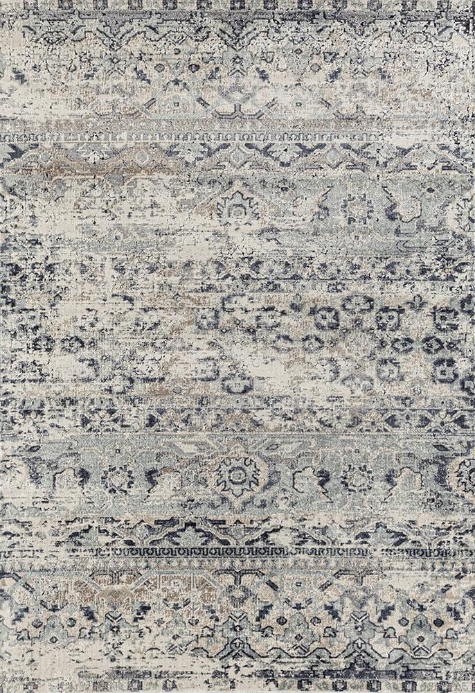 Providence Segments Traditional Blue Rug