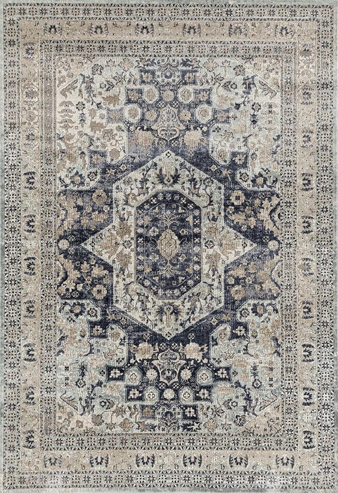 Providence Brushed Traditional Blue Rug