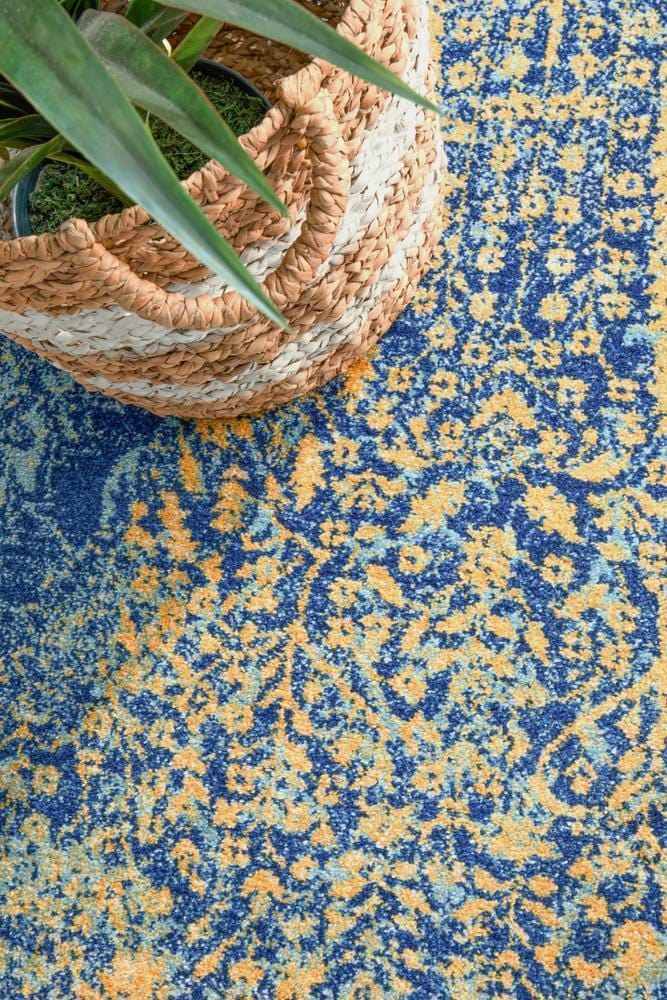 Radiance 411 Royal Blue Runner Rug