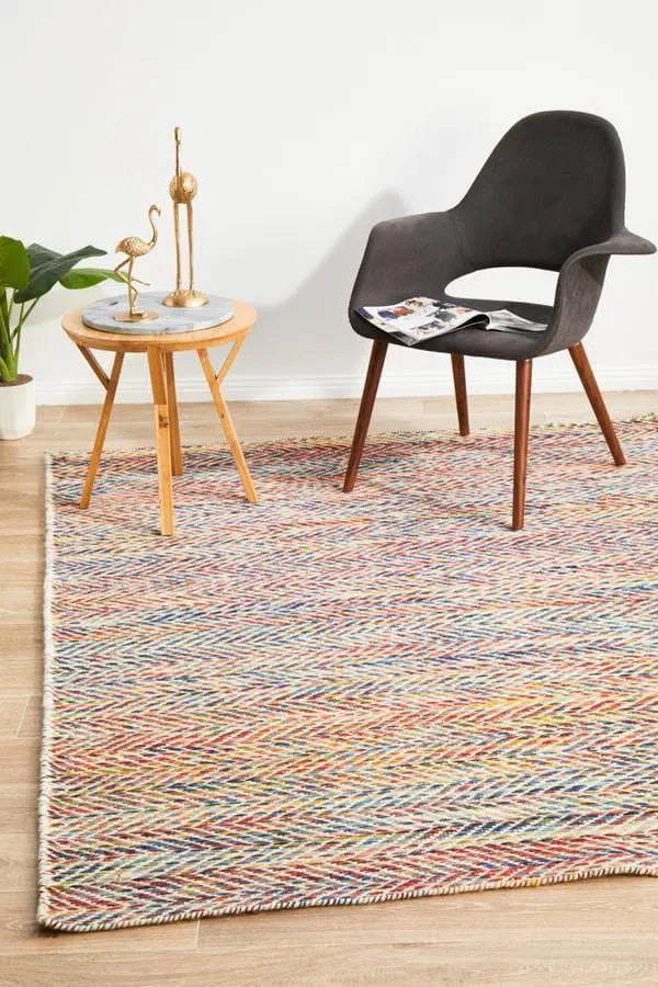 Roland Herringbone Multi Coloured Rug