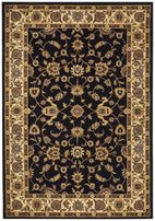 Sydney Collection Classic Rug Blue With Ivory Border