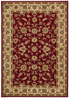 Sydney Collection Classic Rug Red With Ivory Border