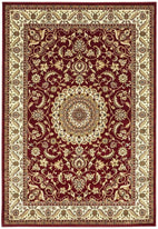 Sydney Collection Medallion Rug Red With Ivory Border