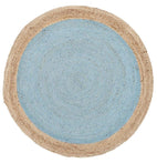 Atrium-Round Jute Natural Rug Blue