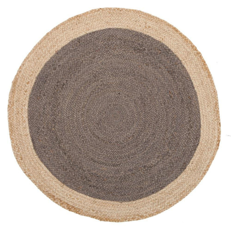 Atrium-Round Jute Natural Rug Charcoal