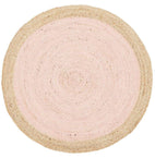 Atrium-Round Jute Natural Rug Pink