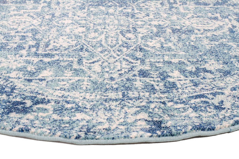 Evo-Muse Blue Transitional Round Rug-RUG HOME