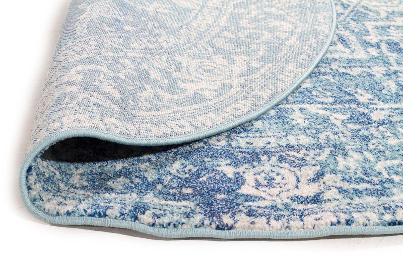 Evo-Muse Blue Transitional Round Rug-RUG HOME