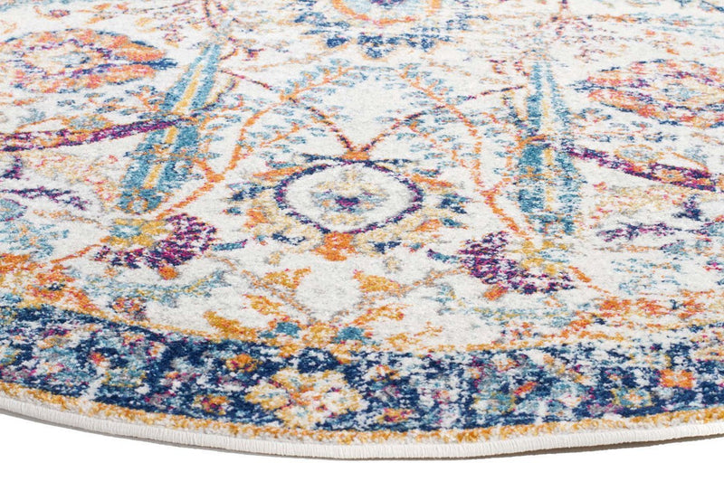 Evo-Peacock Ivory Transitional Round Rug-RUG HOME