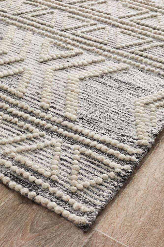 Hudson-Esha Woven Tribal Rug Silver Grey