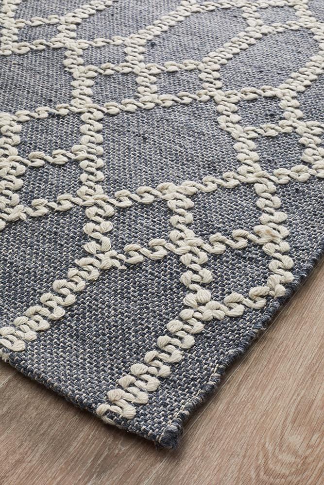 Hudson-Krisha Tribal Trellis Rug Rustic Blue