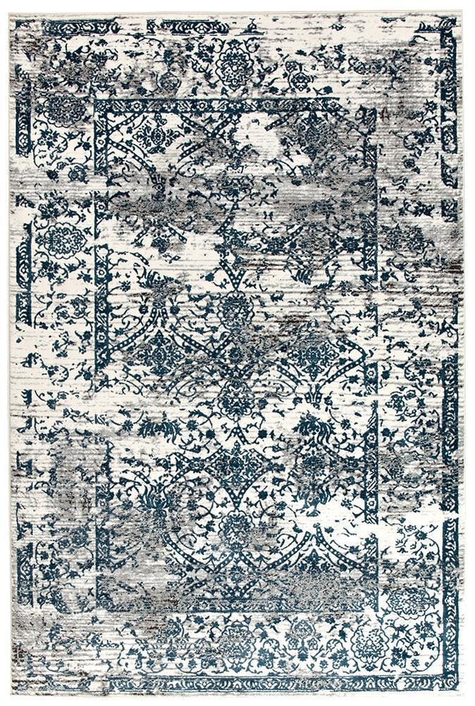 Kendra-Kendra Yasmin Distressed Transitional Rug White Blue Grey