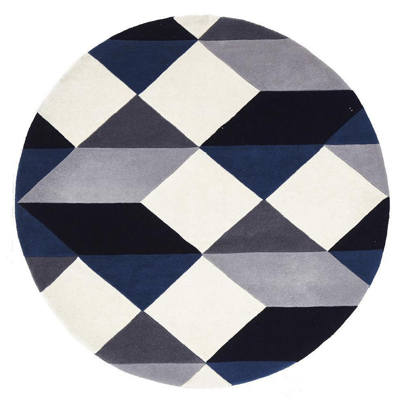 Matrix-Digital Designer Wool Rug Blue Grey White-RUG HOME