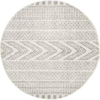 Mirage-Adani Modern Tribal Design Grey Round Rug