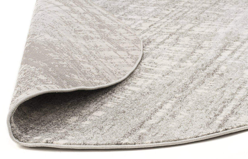 Mirage-Ashley Abstract Modern Silver Grey Round Rug