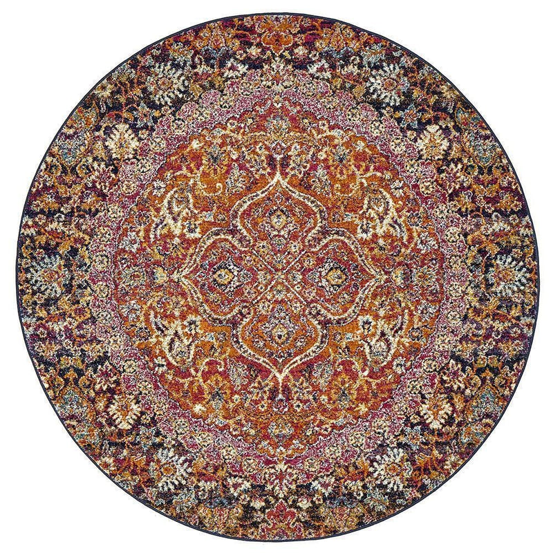 Museum-Museum Preston Multi Coloured Round Rug