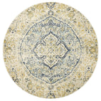 Museum-Museum Tyler Sky Blue Round Rug