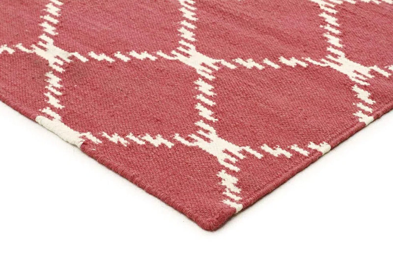 Nomad-Flat Weave Stitch Design Rug Pink