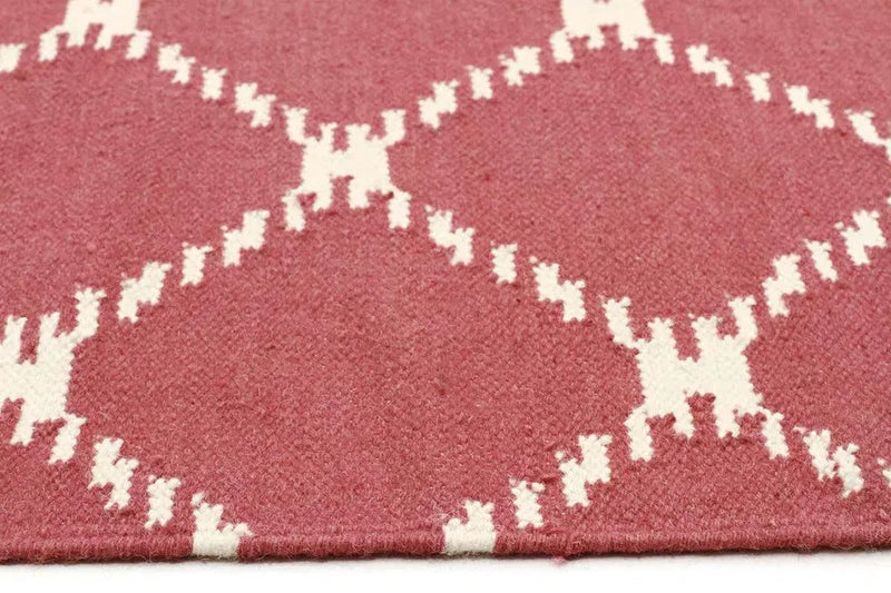 Nomad-Flat Weave Stitch Design Rug Pink