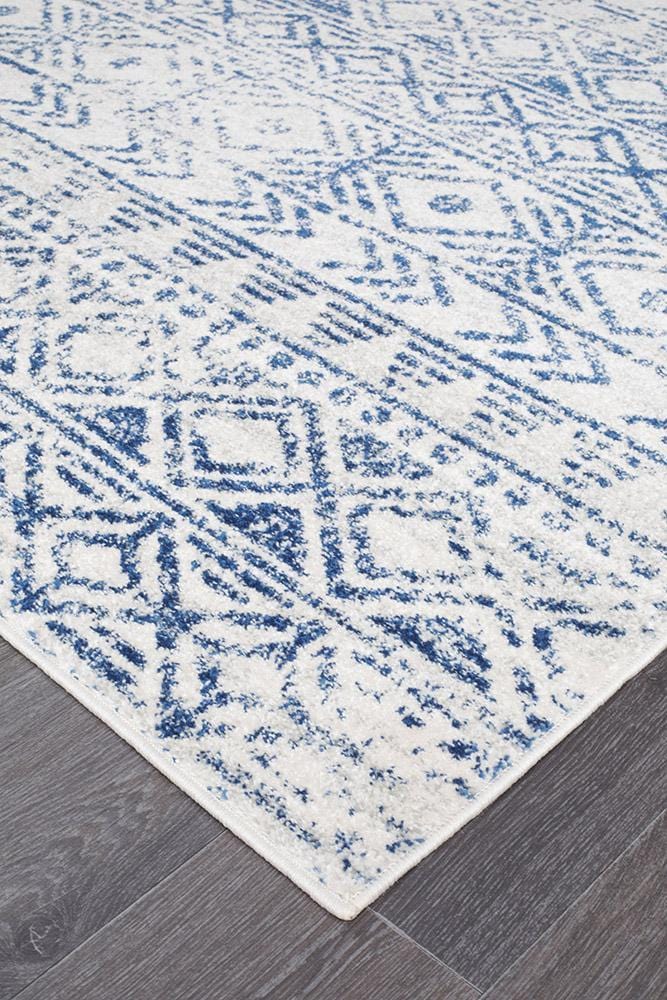 Oasis-Oasis Ismail White Blue Rustic Rug