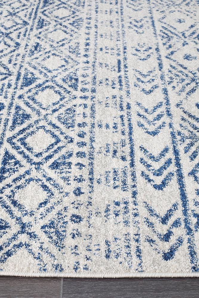 Oasis-Oasis Ismail White Blue Rustic Rug