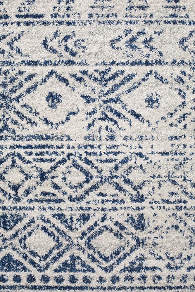 Oasis-Oasis Ismail White Blue Rustic Rug