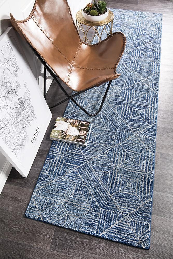 Oasis-Oasis Kenza Contemporary Navy Runner Rug