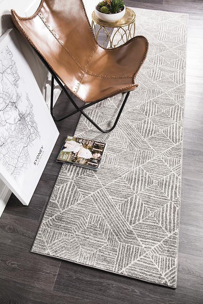 Oasis-Oasis Kenza Contemporary Silver Runner Rug