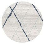 Oasis-Oasis Noah White Blue Contemporary Round Rug