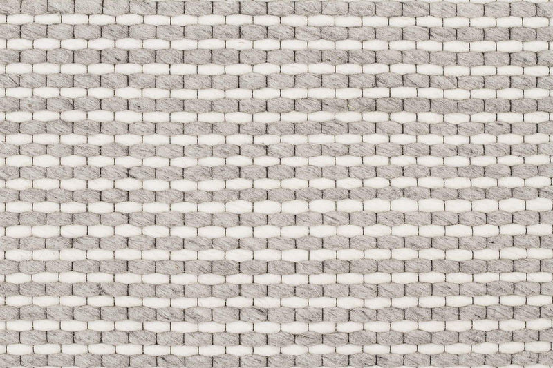 Studio-Oskar Felted Wool Striped Rug Grey White