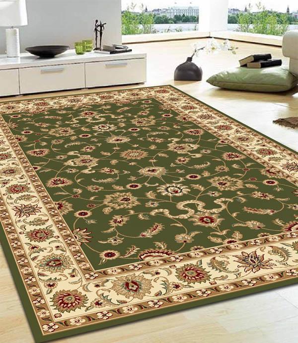 Sydney-Classic Rug Green with Ivory Border-RUG HOME