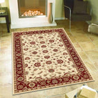Sydney-Classic Rug Ivory with Red Border-RUG HOME