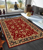 Sydney-Classic Rug Red with Black Border-RUG HOME